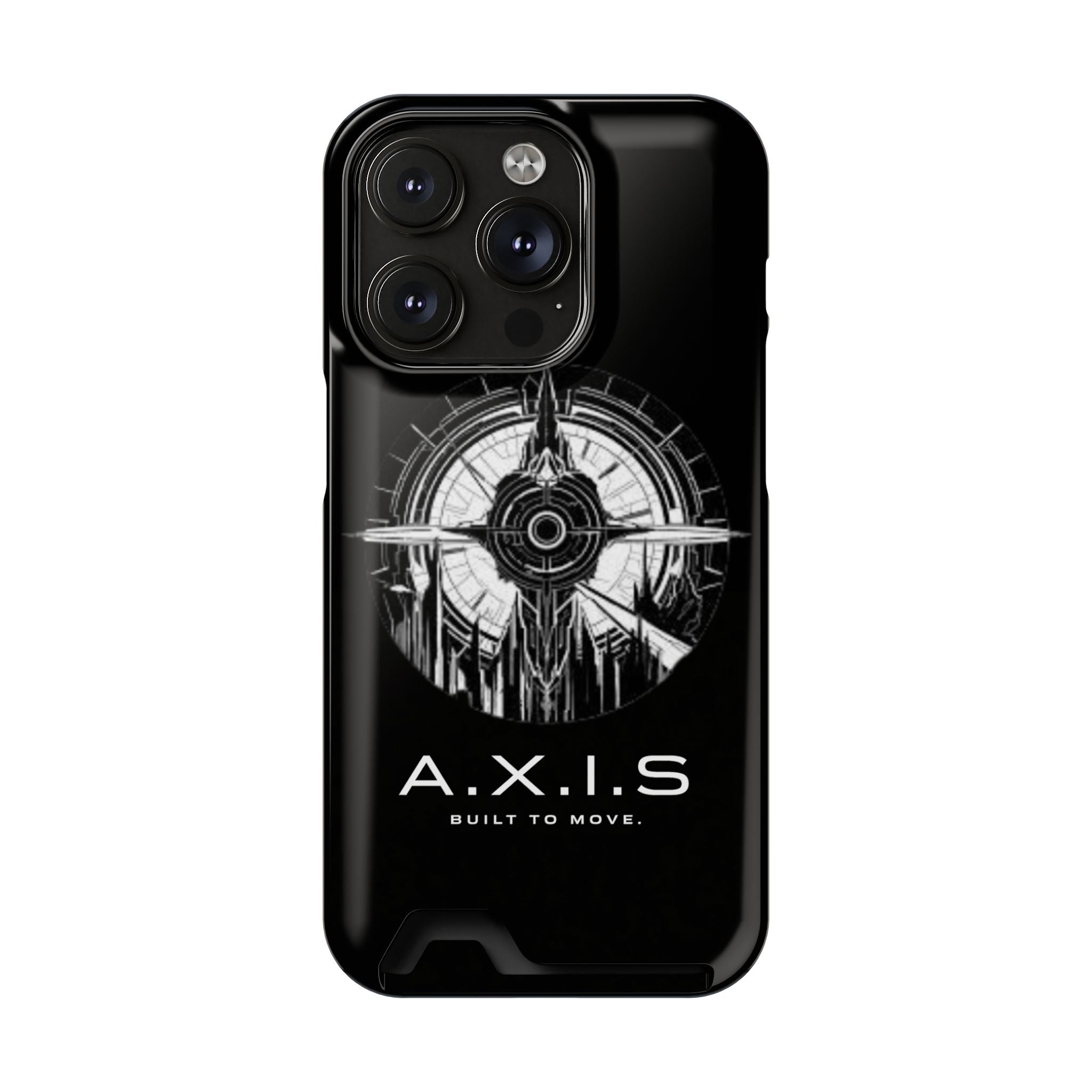A.X.I.S Built To Move Design Phone Case WITH CARD HOLDER IMBEDDED IN CASE