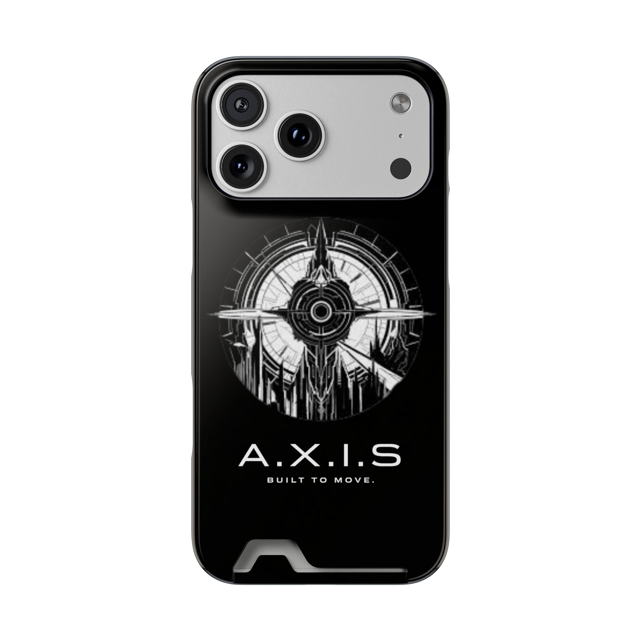 A.X.I.S Built To Move Design Phone Case WITH CARD HOLDER IMBEDDED IN CASE