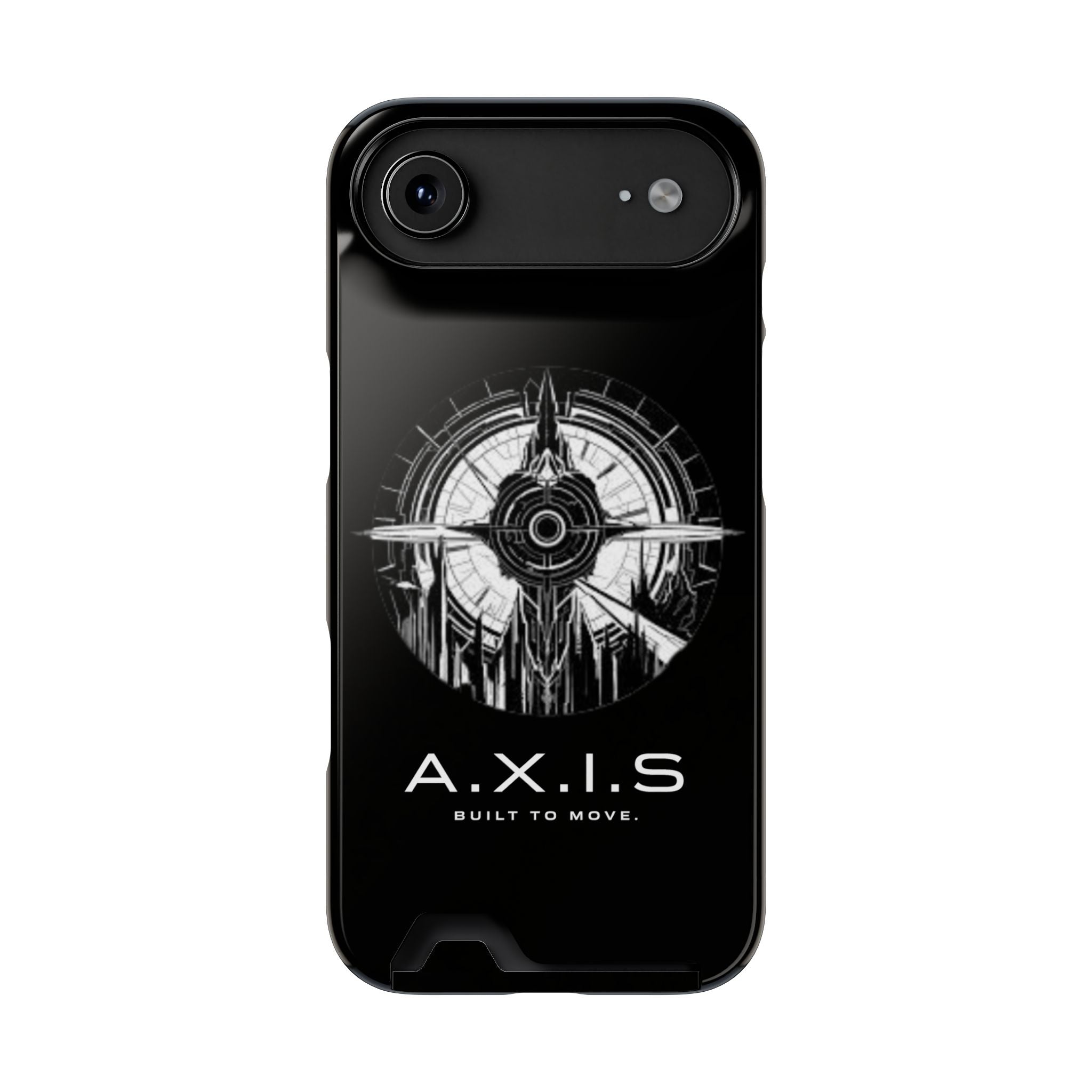 A.X.I.S Built To Move Design Phone Case WITH CARD HOLDER IMBEDDED IN CASE
