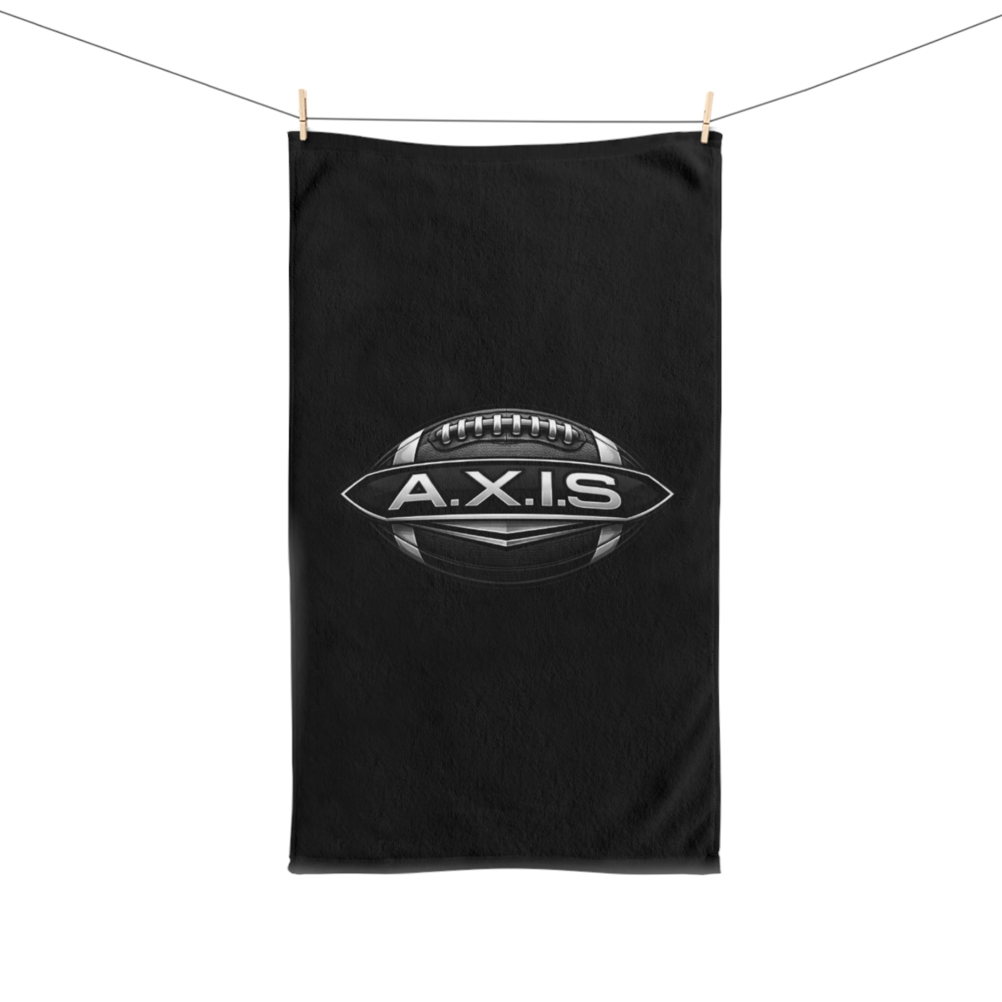 A.X.I.S Football Hand Towel — Black Sports Team Gym & Game Day Towel