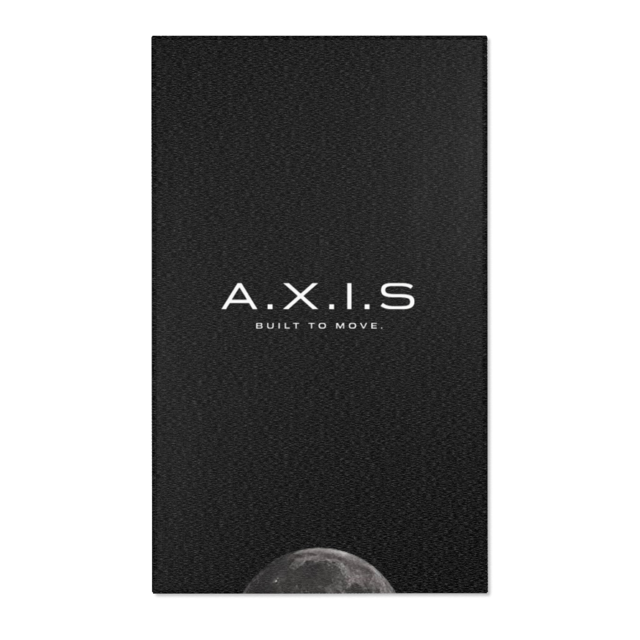 A.X.I.S. 'Built to Move' Moon -Logo Area Rug