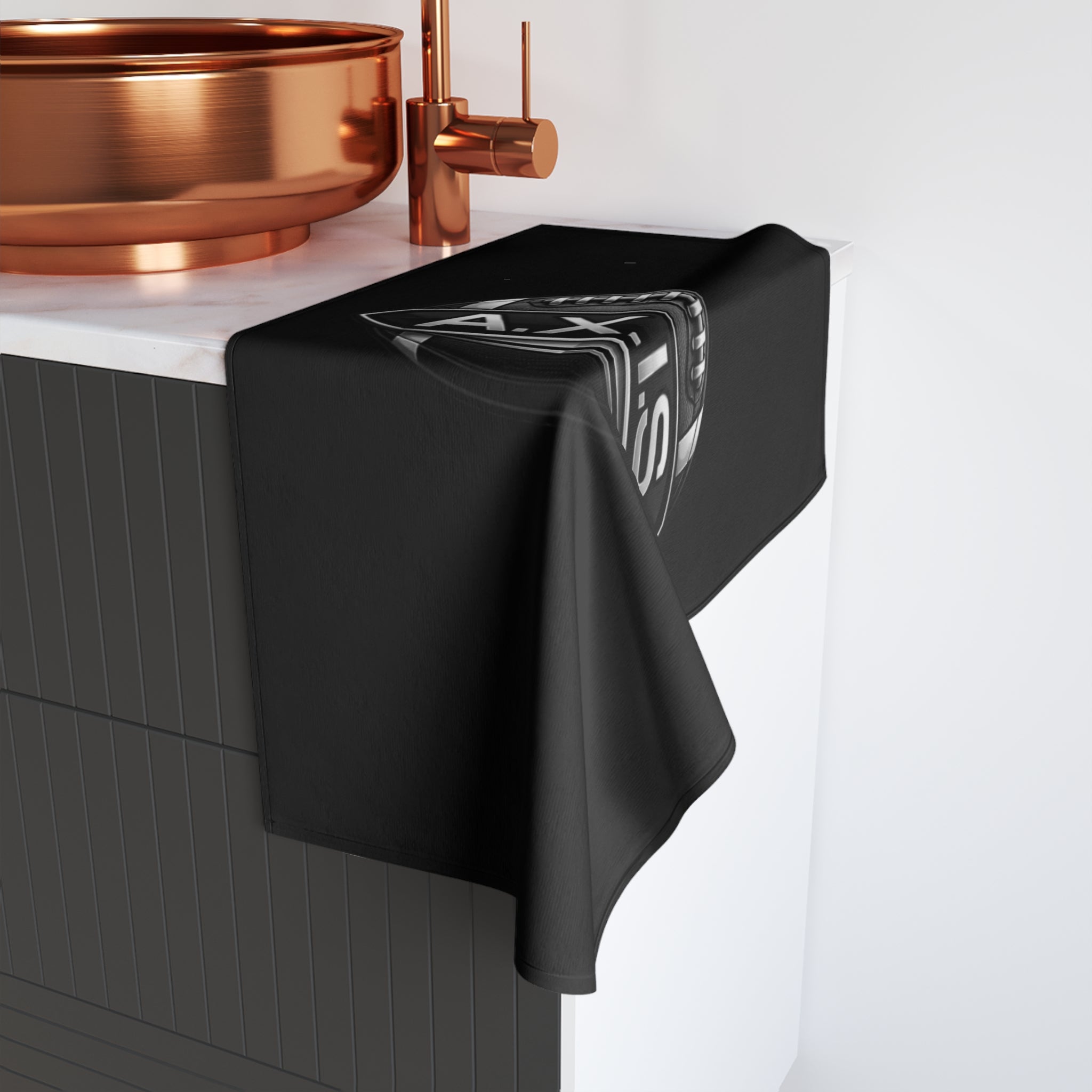 A.X.I.S Football Hand Towel — Black Sports Team Gym & Game Day Towel