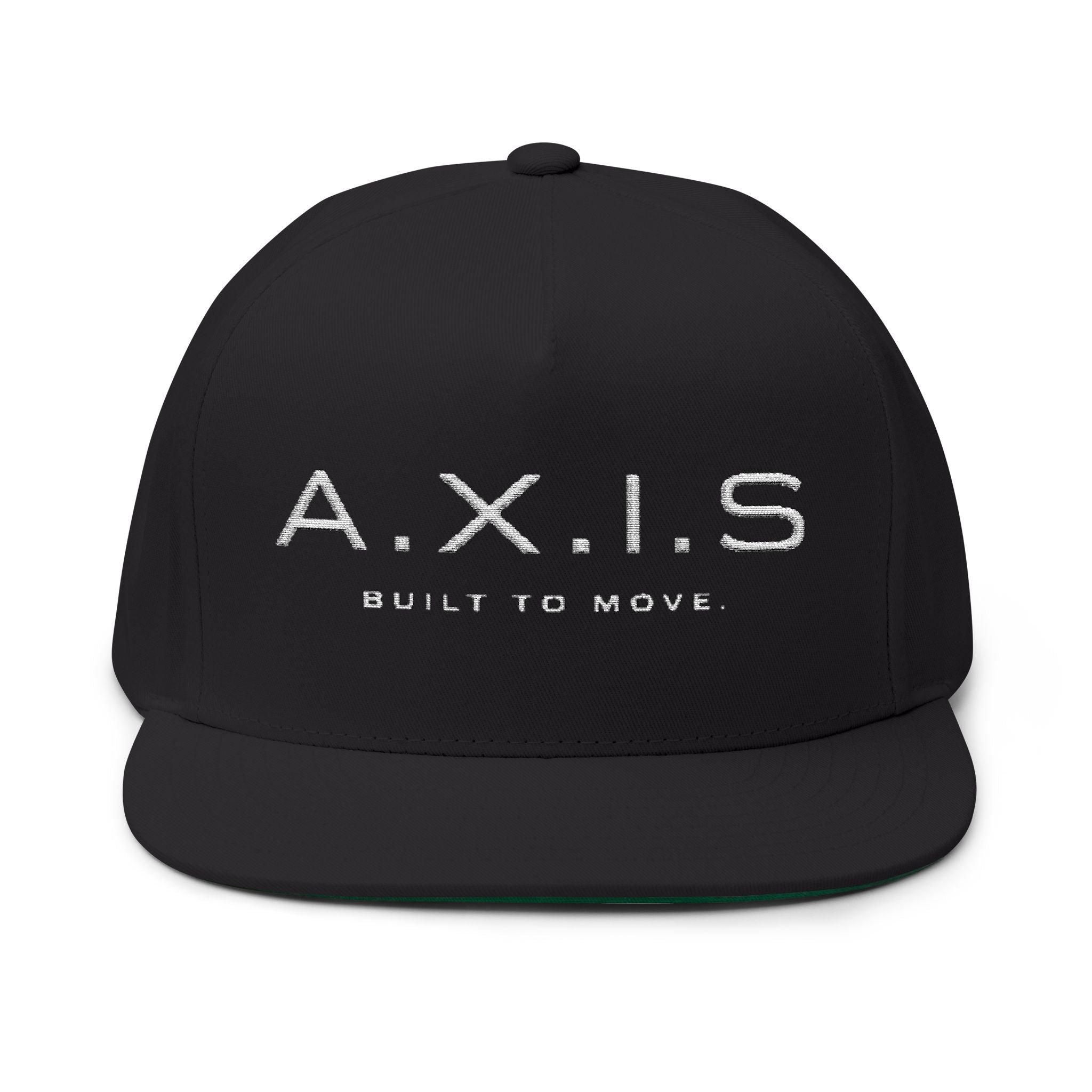 A.X.I.S. Embroidered Flat Bill Cap — Built to Move Snapback
