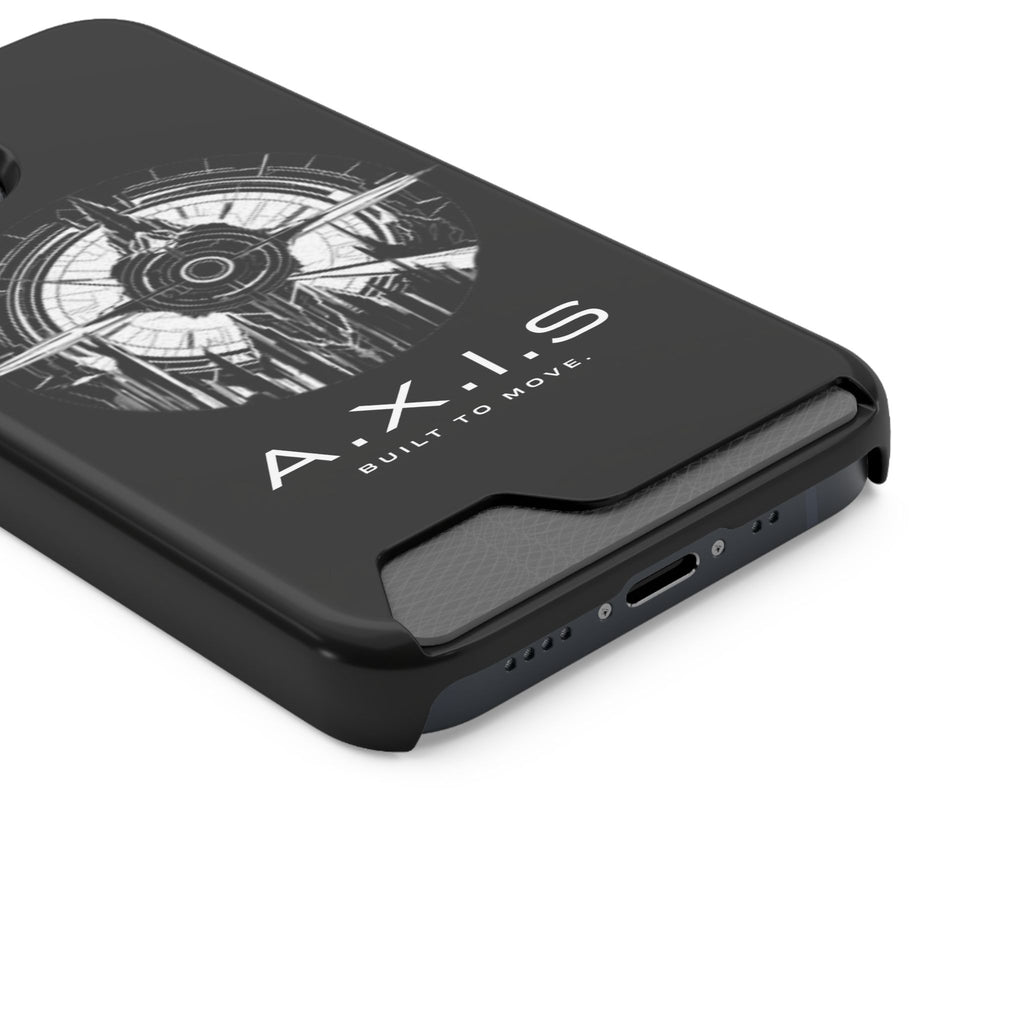A.X.I.S Built To Move Design Phone Case WITH CARD HOLDER IMBEDDED IN CASE