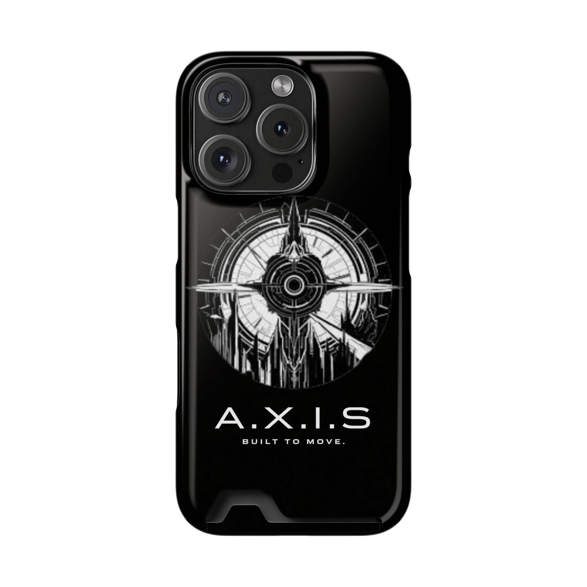 A.X.I.S Built To Move Design Phone Case WITH CARD HOLDER IMBEDDED IN CASE