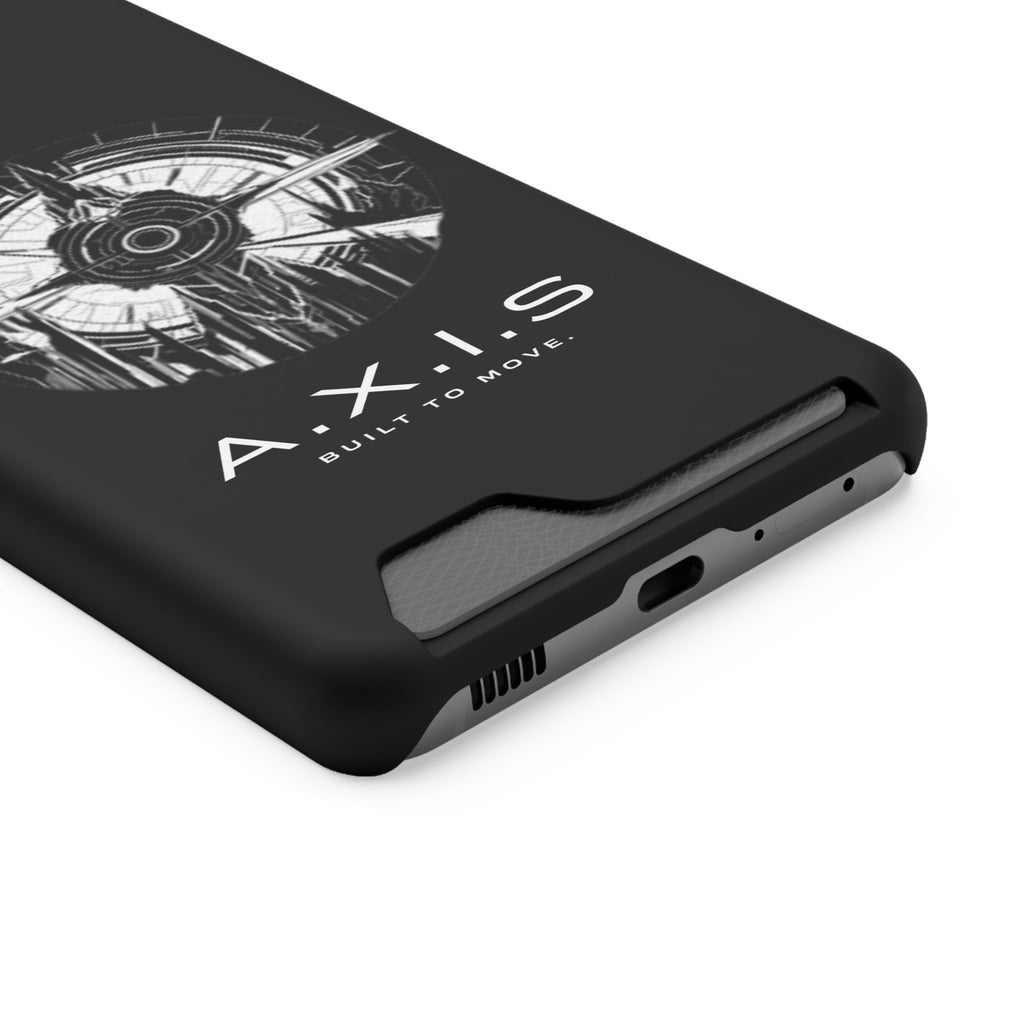 A.X.I.S Built To Move Design Phone Case WITH CARD HOLDER IMBEDDED IN CASE