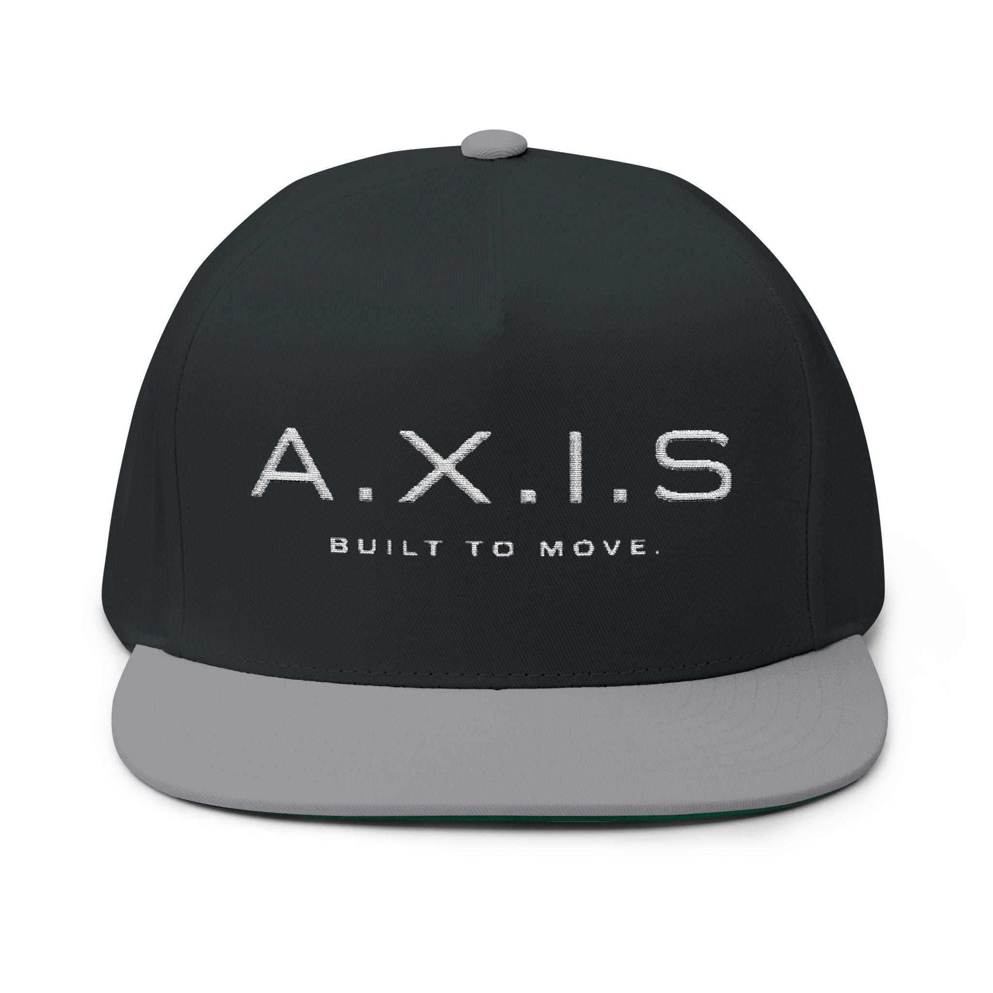 A.X.I.S. Embroidered Flat Bill Cap — Built to Move Snapback
