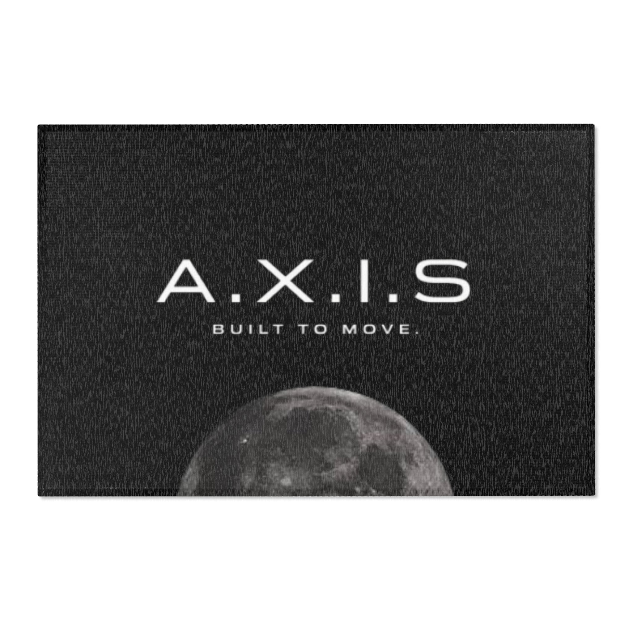 A.X.I.S. 'Built to Move' Moon -Logo Area Rug