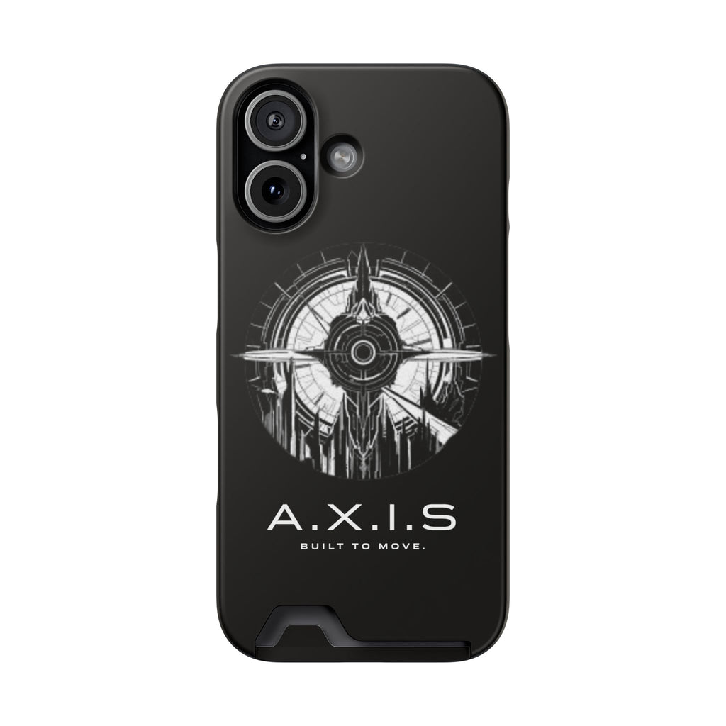 A.X.I.S Built To Move Design Phone Case WITH CARD HOLDER IMBEDDED IN CASE